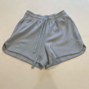 Rae Mode Lounge Shorts Women Size Small Blue Gray Drawstring Casual Shorts